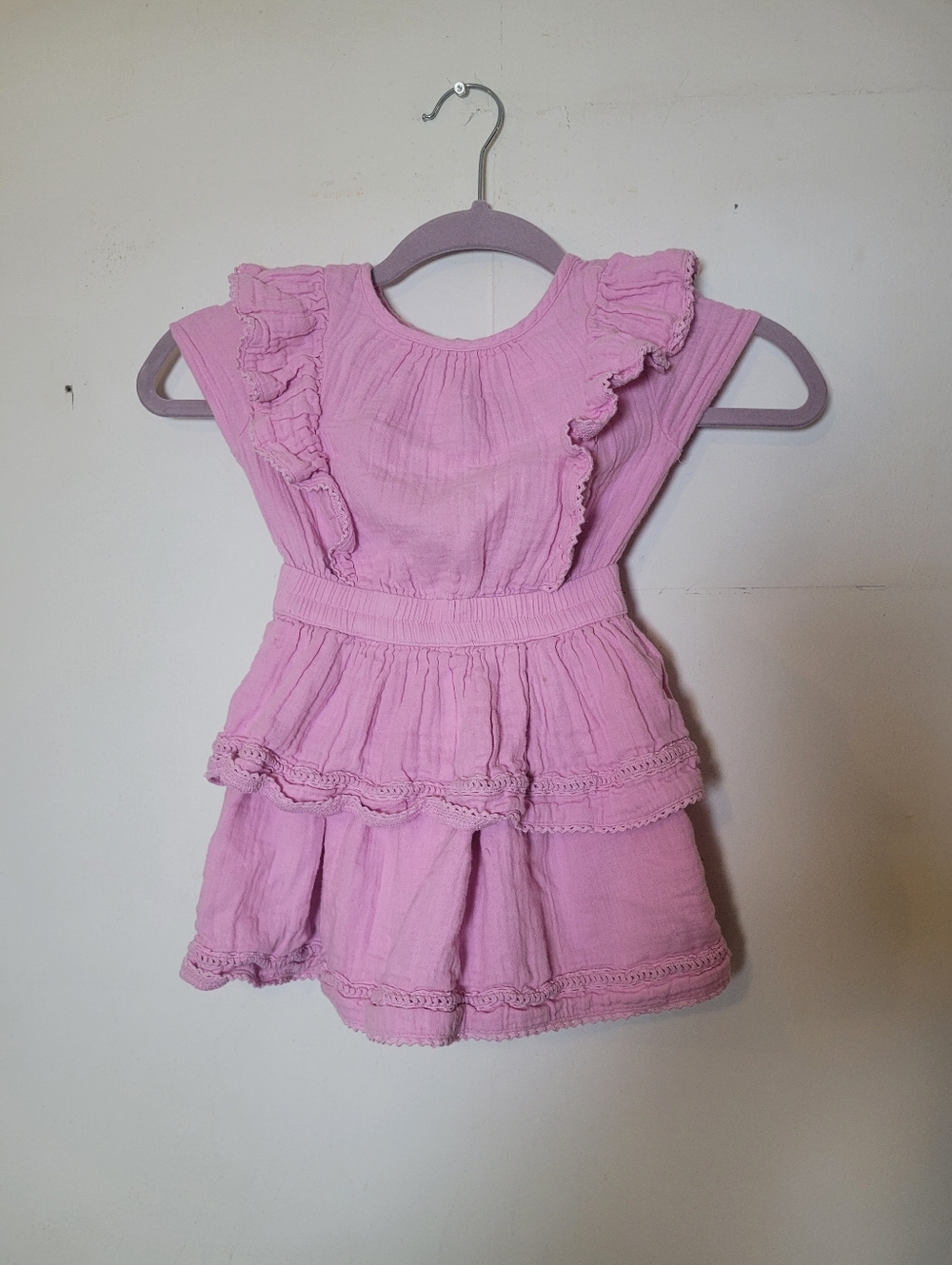 4/$10 GAP Pink Ruffle Tiered Dress Size XS